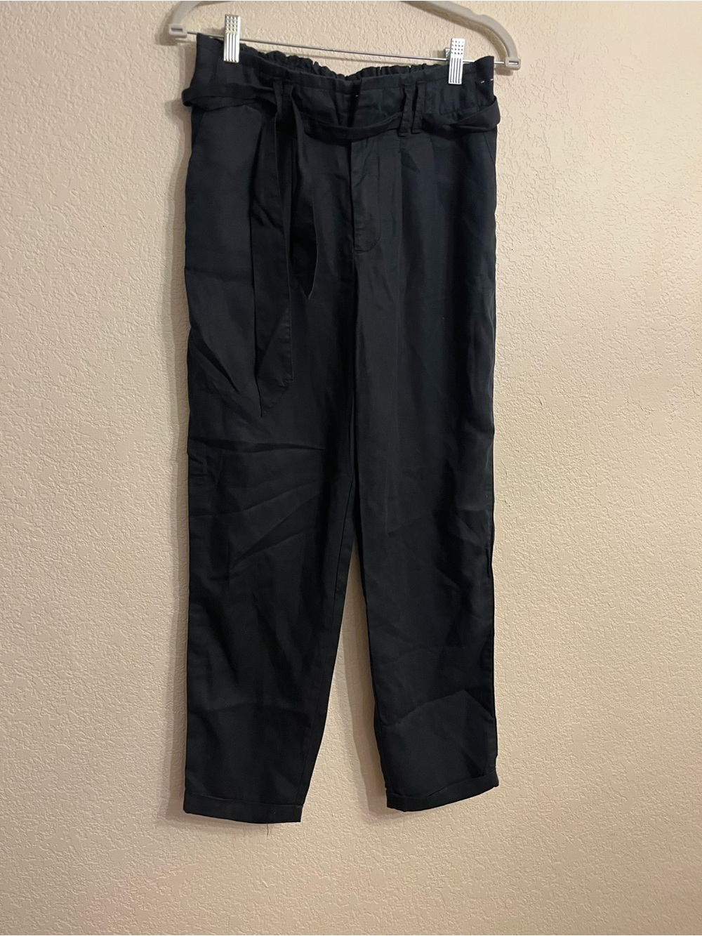 Abercrombie & Fitch Black Paperbag Waist Chinos